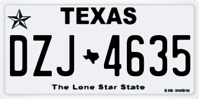 TX license plate DZJ4635