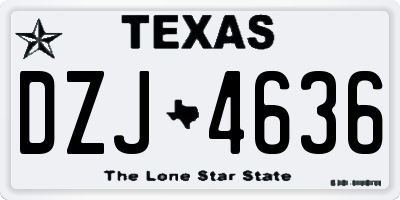 TX license plate DZJ4636