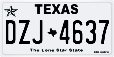 TX license plate DZJ4637