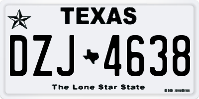 TX license plate DZJ4638