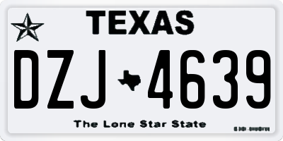 TX license plate DZJ4639