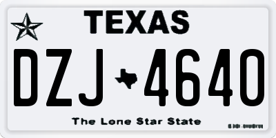 TX license plate DZJ4640