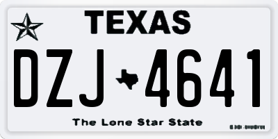 TX license plate DZJ4641