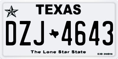 TX license plate DZJ4643