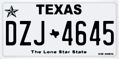 TX license plate DZJ4645