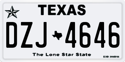 TX license plate DZJ4646