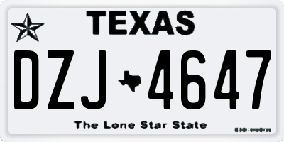 TX license plate DZJ4647