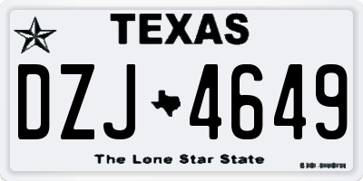 TX license plate DZJ4649