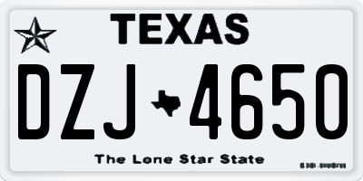 TX license plate DZJ4650