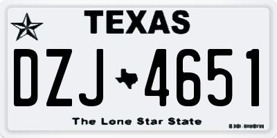 TX license plate DZJ4651