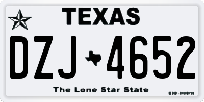 TX license plate DZJ4652