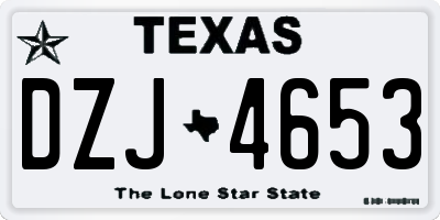 TX license plate DZJ4653