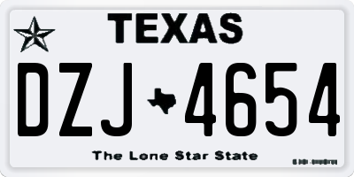 TX license plate DZJ4654