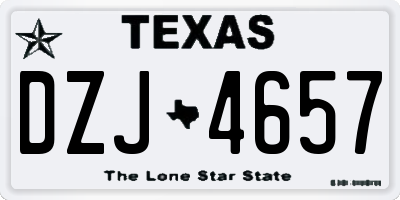 TX license plate DZJ4657
