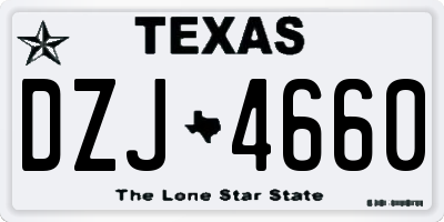 TX license plate DZJ4660