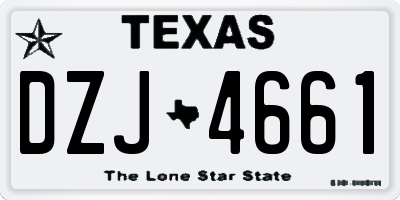 TX license plate DZJ4661