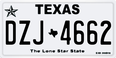 TX license plate DZJ4662