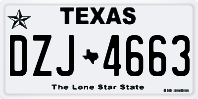 TX license plate DZJ4663
