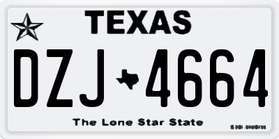 TX license plate DZJ4664