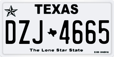 TX license plate DZJ4665