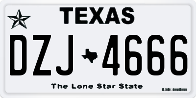 TX license plate DZJ4666