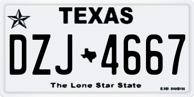 TX license plate DZJ4667