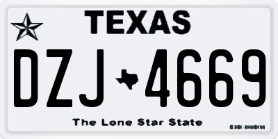 TX license plate DZJ4669