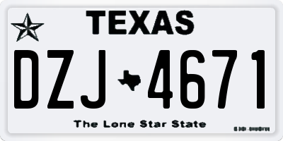 TX license plate DZJ4671