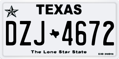 TX license plate DZJ4672
