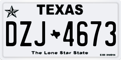 TX license plate DZJ4673