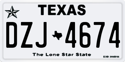 TX license plate DZJ4674