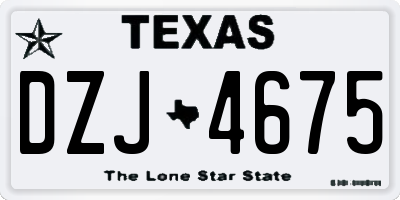 TX license plate DZJ4675