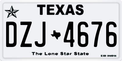 TX license plate DZJ4676