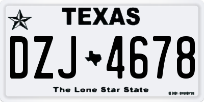 TX license plate DZJ4678