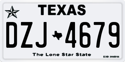 TX license plate DZJ4679