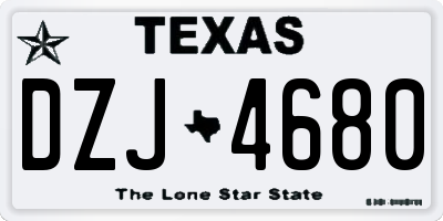TX license plate DZJ4680