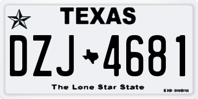 TX license plate DZJ4681
