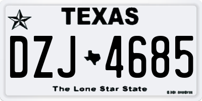 TX license plate DZJ4685