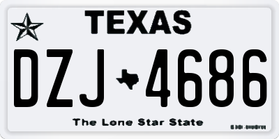 TX license plate DZJ4686