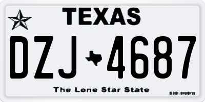 TX license plate DZJ4687