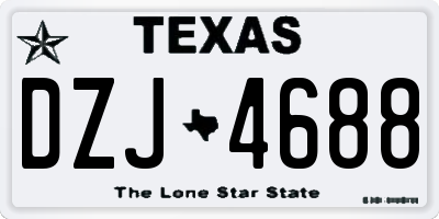 TX license plate DZJ4688