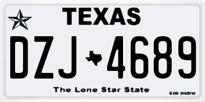 TX license plate DZJ4689