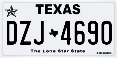 TX license plate DZJ4690