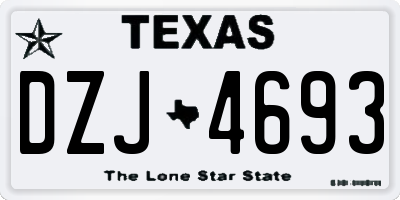 TX license plate DZJ4693