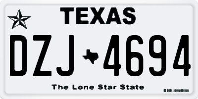 TX license plate DZJ4694