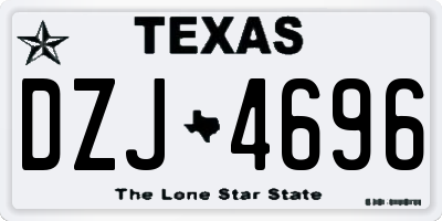 TX license plate DZJ4696