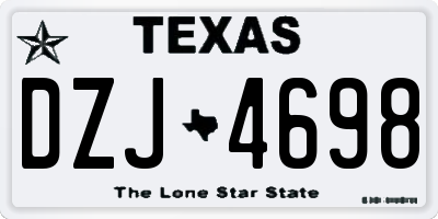 TX license plate DZJ4698