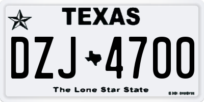 TX license plate DZJ4700