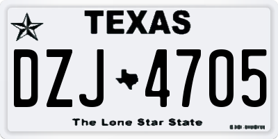 TX license plate DZJ4705