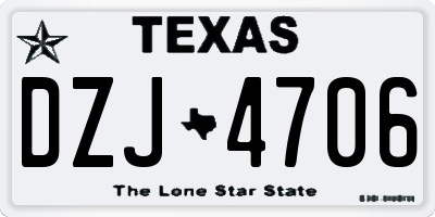 TX license plate DZJ4706